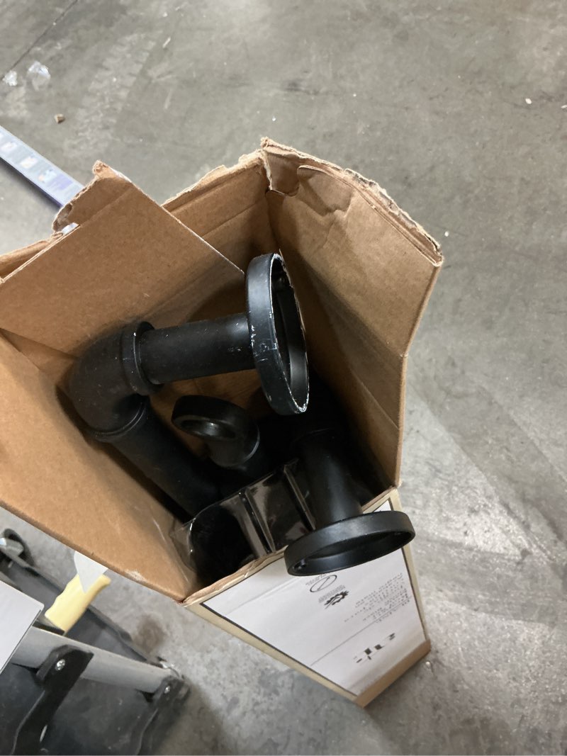 Condition photo showing As Is for allen + roth 36-in to 72-in black steel single curtain rod