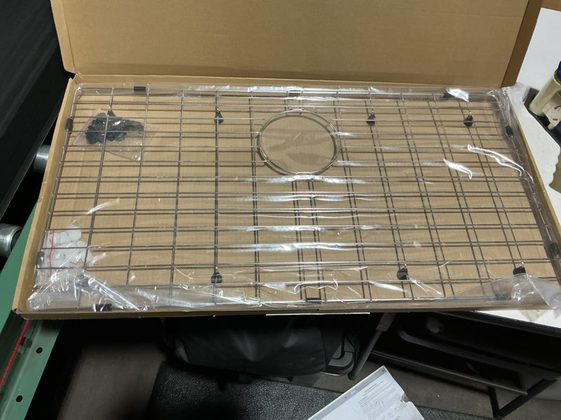 Condition photo showing Good Condition for serene valley 29-1/2" x 15-1/2" sink protector, rear drain with corner radius 3/8", nlw3016r