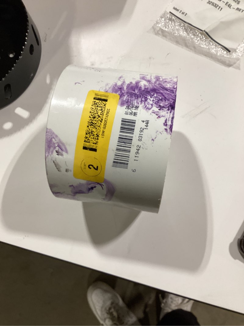 Condition photo showing As Is for charlotte pipe 4-in x 4-in pvc dwv hub coupling for non-potable water - nsf safety listed