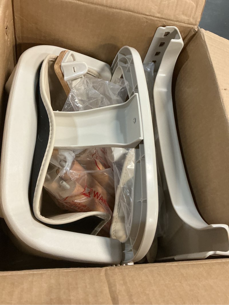 Condition photo showing As Is for mallify 3-in-1 wooden high chair, convertible high chairs for babies and toddlers, baby highchair with adjustable legs & dishwasher-safe tray, sleek hardwood & premium pu cushion, beige