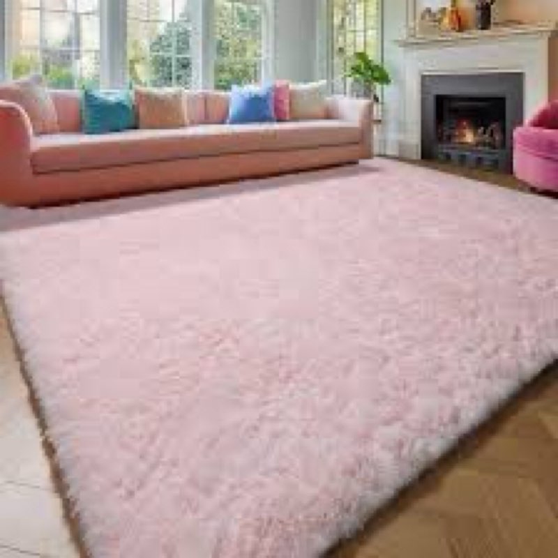 amdrebio pink rugs for girls bedroom, 9x12 large fluffy area rugs for living room decor, big furry s