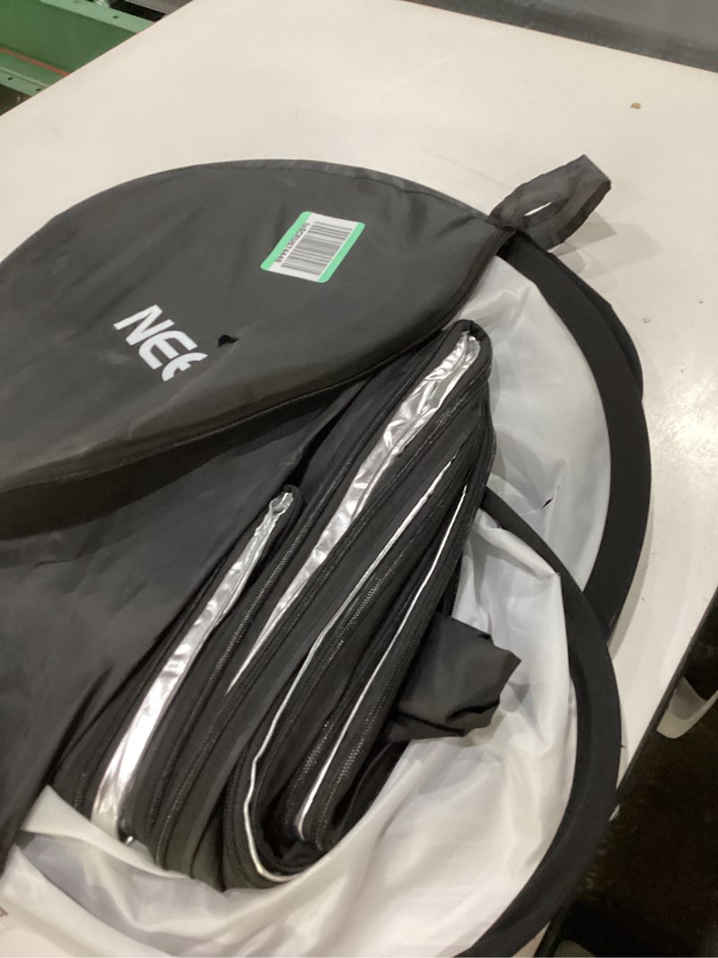 Condition photo showing New/Like New for NEEWER 51 Inch/130 Centimeter Light Reflector Diffuser 5 in 1 Collapsible Multi Disc with Bag - Translucent, Silver, Gold, White, and Black for Studio Photography Lighting and Outdoor Lighting 130cm