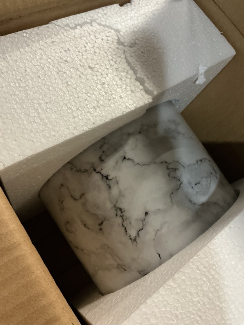 Condition photo showing Good Condition for Bathroom Wastebasket - Ceramic Decorative Trash Can (Marble Look)…