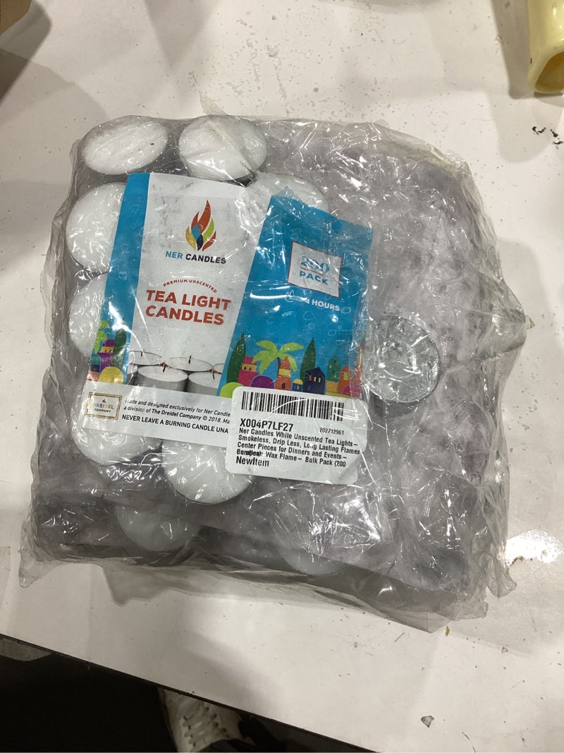 Condition photo showing Good Condition for Flameless LED Tea Lights Canadles: 100 Pack Battery Tea Lights, Realistic and Flickering Tealights, Flameless Votive Candles Operated Warm Yellow Electric Fake Candle for Wedding Party Home Decoration 100 Pack Warm Yellow