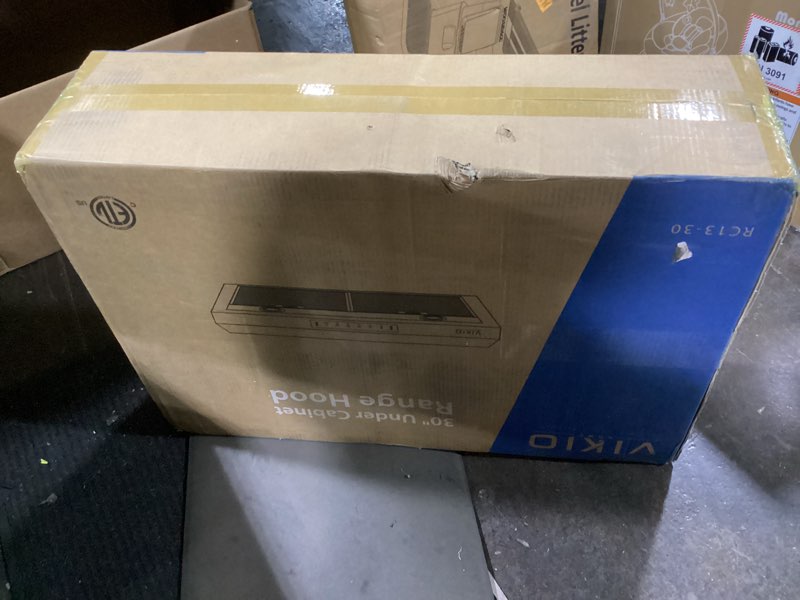 Condition photo showing As Is for 30 Inch Under Cabinet Range Hood, 900CFM Fast Venting Ducted, Kitchen Hood With 3 Speed Gesture Sensing & Touch Control, Stainless Steel Stove Vent Hood With Reusable 5-Layer Baffle Filters 30 inch Stainless steel (RC13)