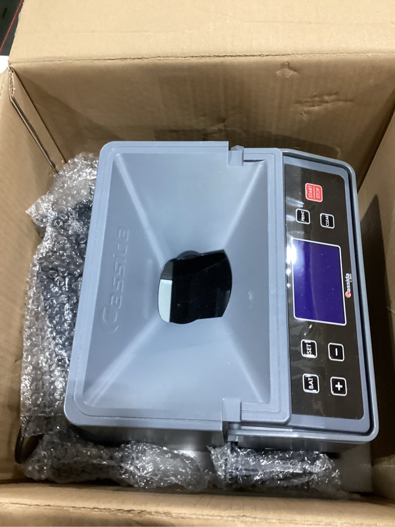 Condition photo showing As Is for Cassida C300 Professional USD Coin Counter, Sorter and Wrapper/Roller, 300 coins/min, with Quickload and Printing-Compatible,Gray C300 - 300 coins/ minute + extra features