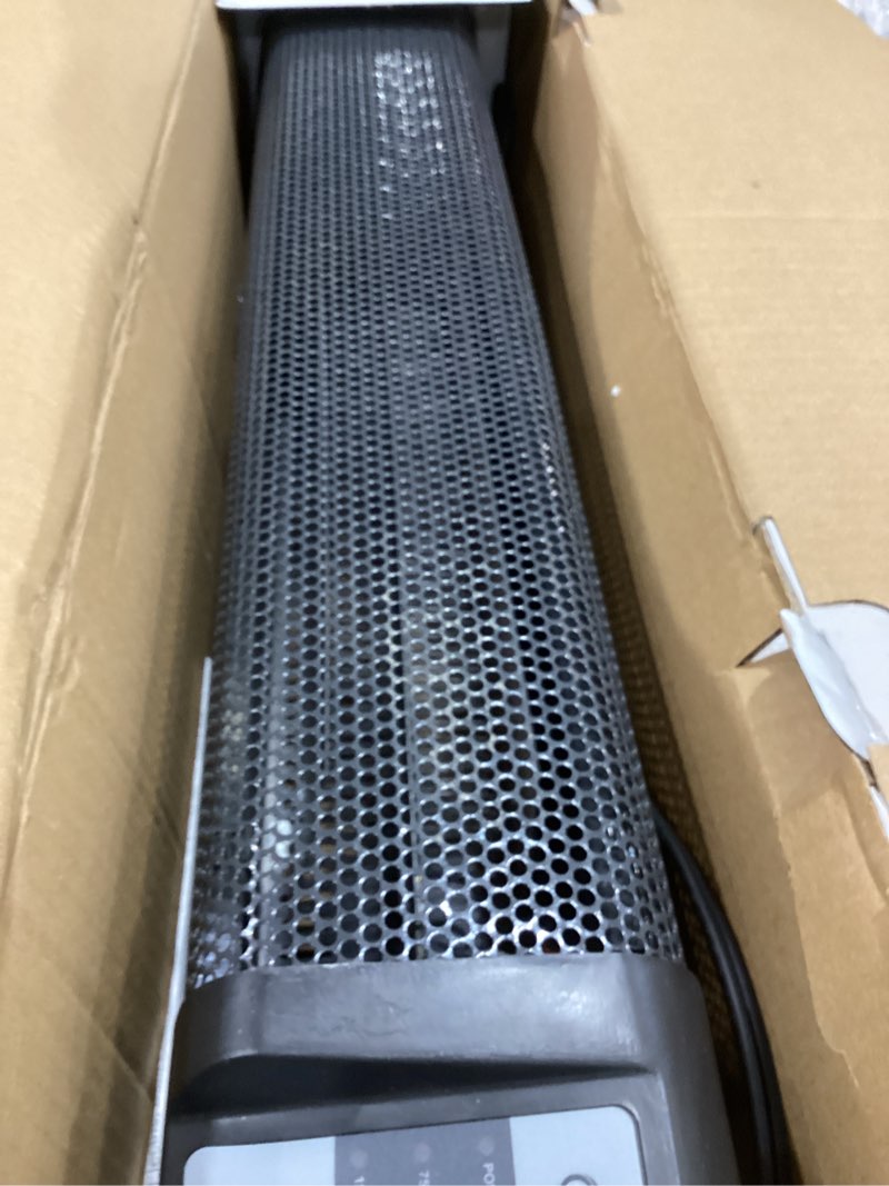 Condition photo showing As Is for Comfort Zone Baseboard Space Heater with Digital Thermostat, Electric, Dent-Proof End Panels, Overheat Protection, Tip-Over Switch, & Stay-Cool Body, Ideal for Home, Bedroom, & Office, 1,500W, CZ650B Black