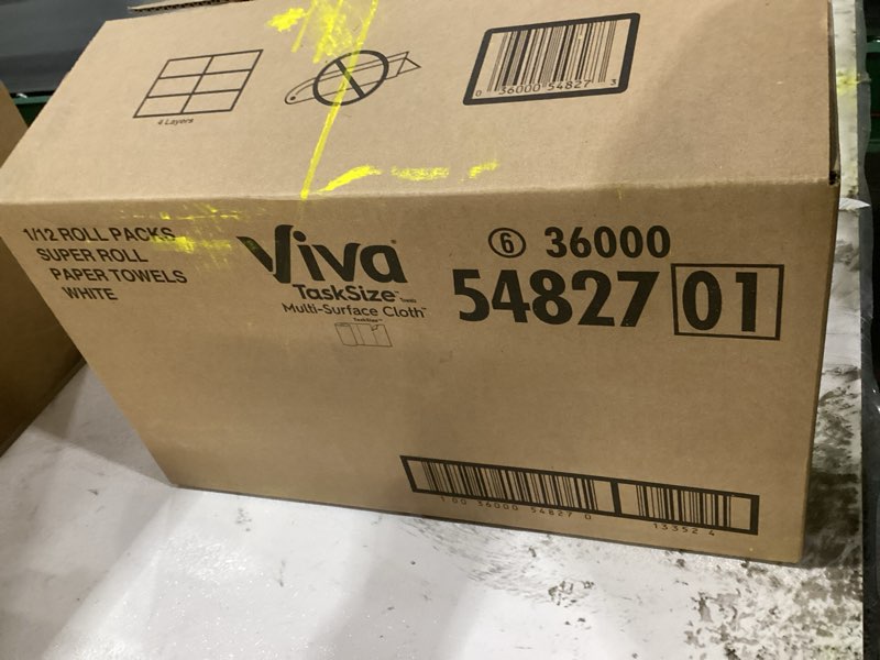 Condition photo showing New/Like New for Viva Multi-Surface Cloth Paper Towels, Task Size - 12 Super Rolls (2 Packs of 6) - 81 Sheets Per Roll