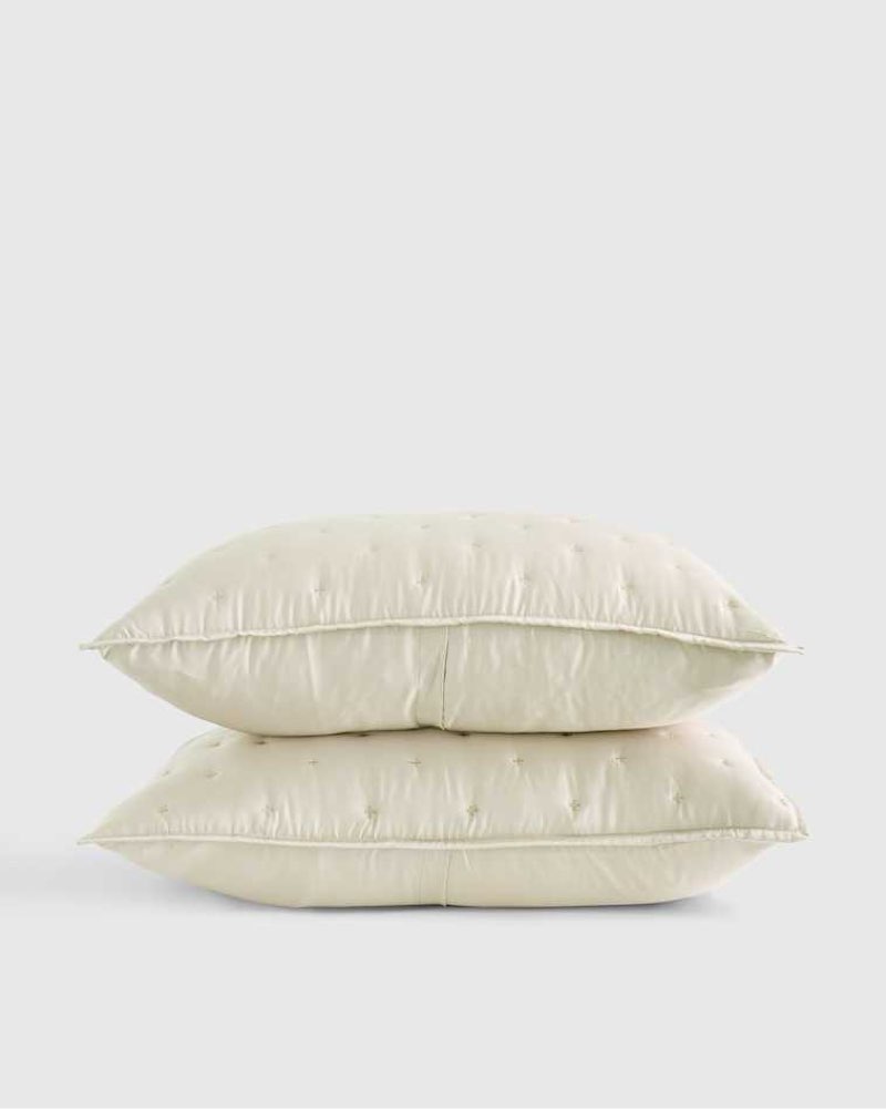 bamboo dream quilted sham set 2 ivory 20in x 36in