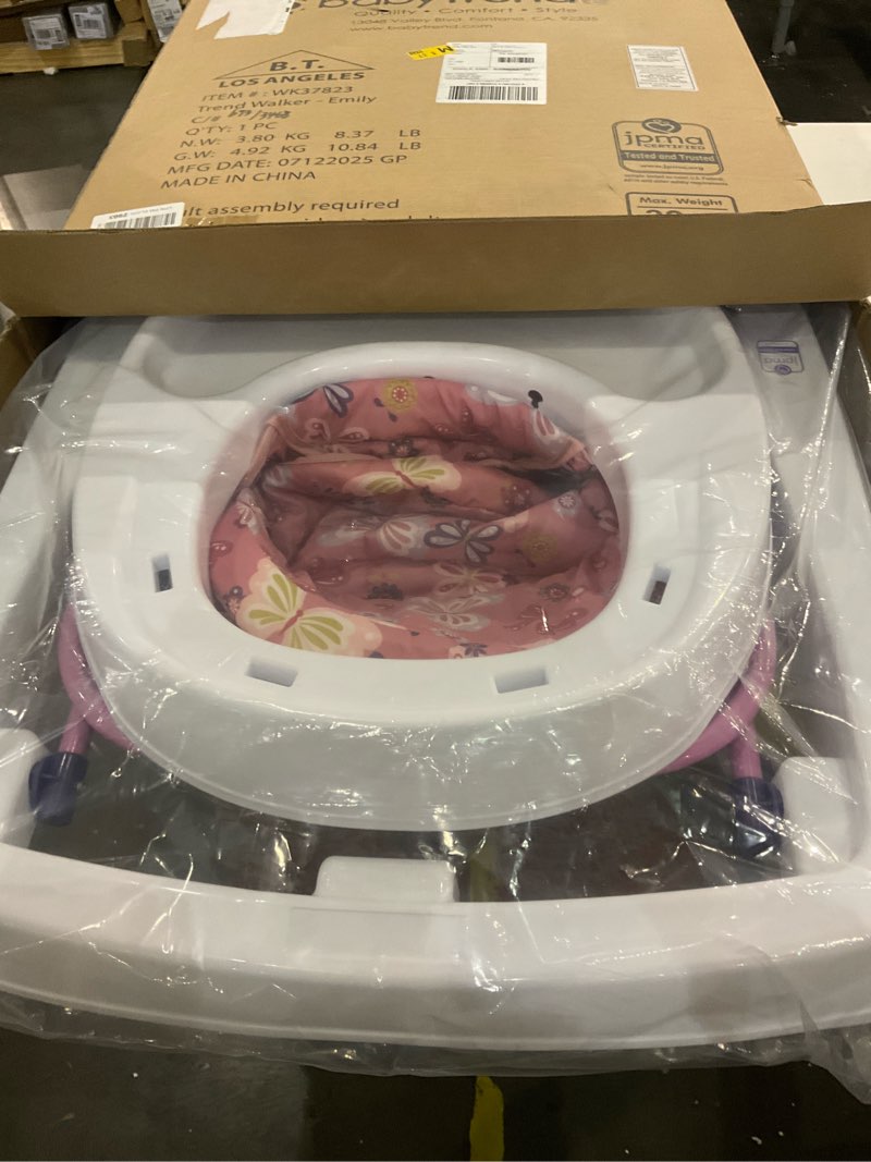 Condition photo showing New/Like New for Smart Steps Trend Activity Walker with Removeable Toy Bar, Multi-Directional Front Wheels, Tray, Adjustable Height and Flat Fold Frame for Storage, Ages 6 Months +, Emily Pink