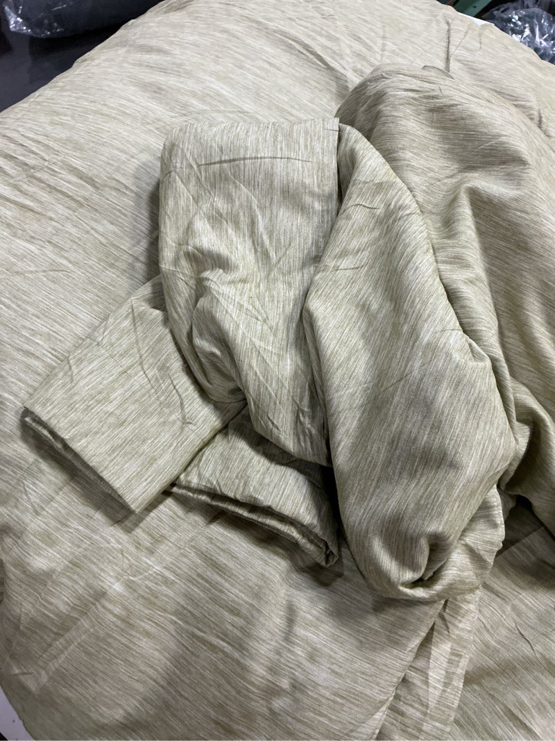 Condition photo showing As Is for Monbix Queen Comforter Set - 7 Pieces Cationic Dyeing Sage Green Bed in a Bag Queen Bedding Sets with Comforter, Sheets, Pillowcases & Shams, Reversible Bedding Comforters Sets Sage Green 7Piece-Queen(90”X90'')