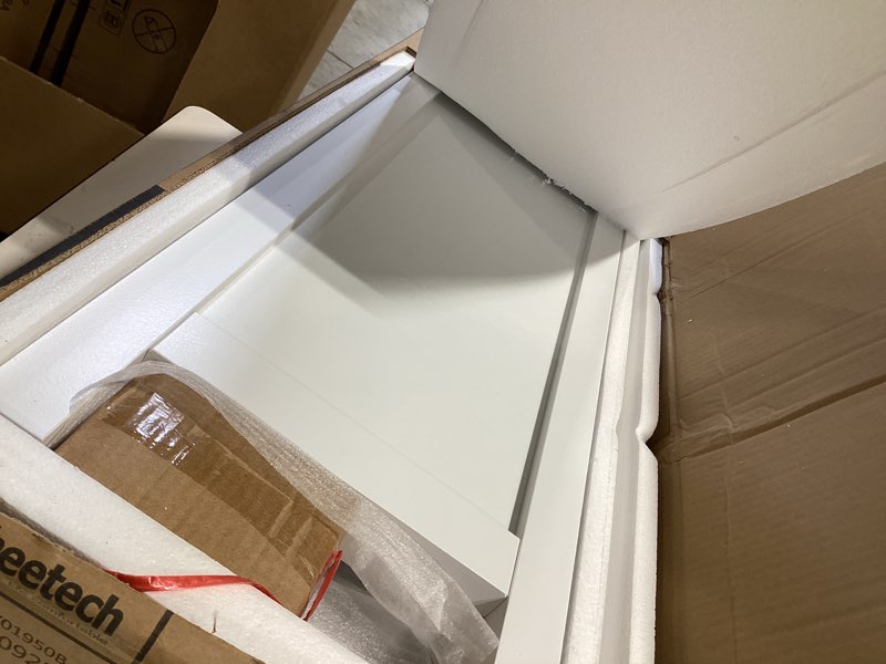 Condition photo showing Good Condition for yaheetech bathroom floor cabinet, wooden tall freestanding cabinet with 3 tier shelves and door organizer, elegant linen tower rack stand for living room, 63 in height, white