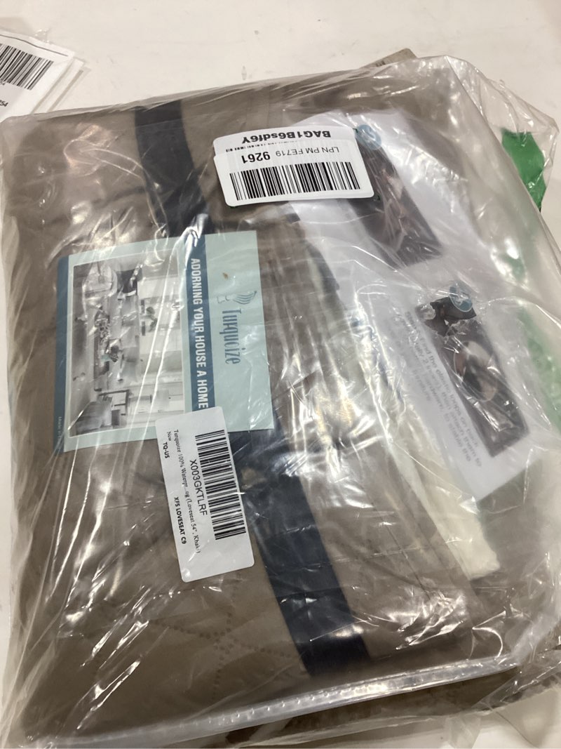 Condition photo showing Good Condition for Turquoize 100% Waterproof Couch Cover Sofa Covers for 2 Cushion Couch Loveseat Covers Triple Non-Slip Couch Cover for Dogs Washable Furniture Protector Cover for Pets, Kids,Dog (Loveseat 54", Khaki) 54" Loveseat-Medium Khaki