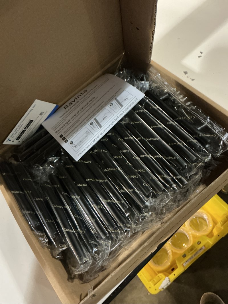 Condition photo showing Good Condition for ravinte 50 pack | 5 inch cabinet pulls matte black stainless steel kitchen drawer pulls cabinet handles 5 inch length, 3 inch hole center black 50