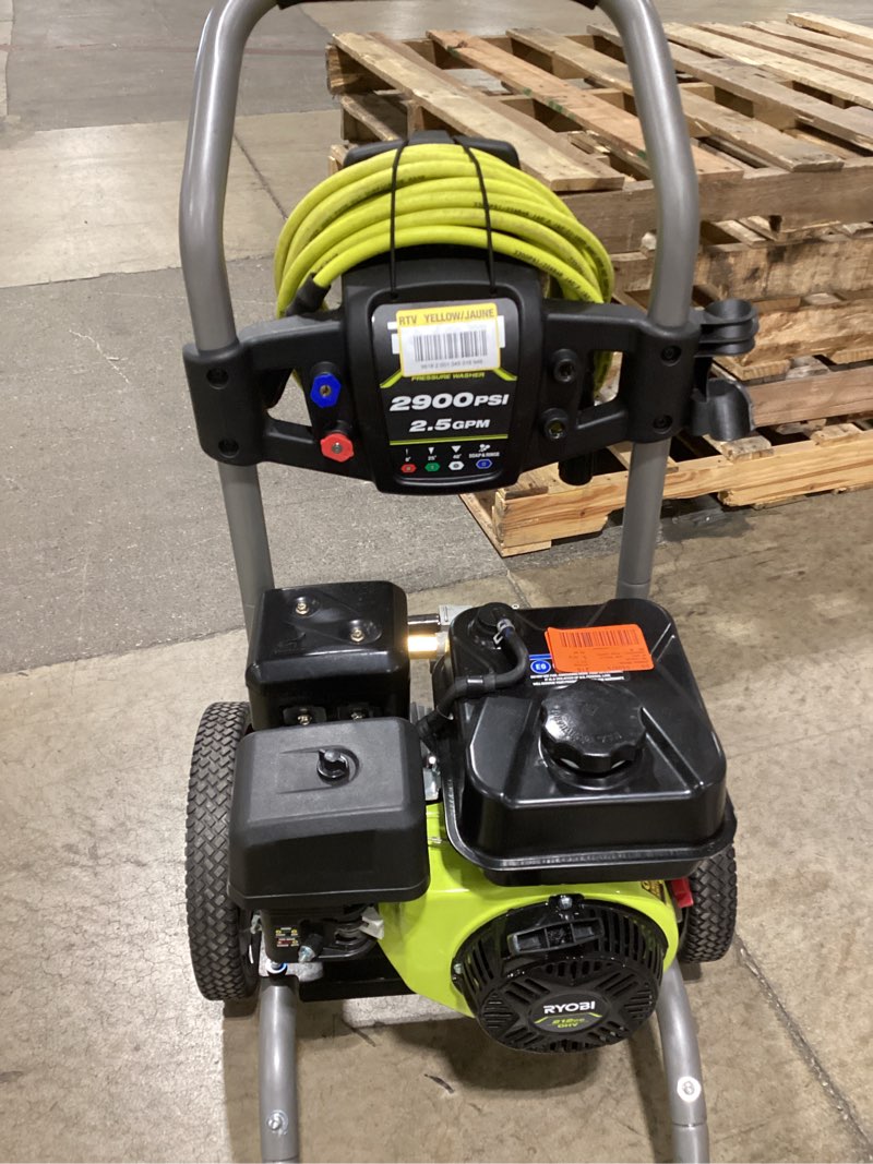 Condition photo showing Good Condition for ryobi 2900 psi gas pressure washer & 25 ft hose, green
