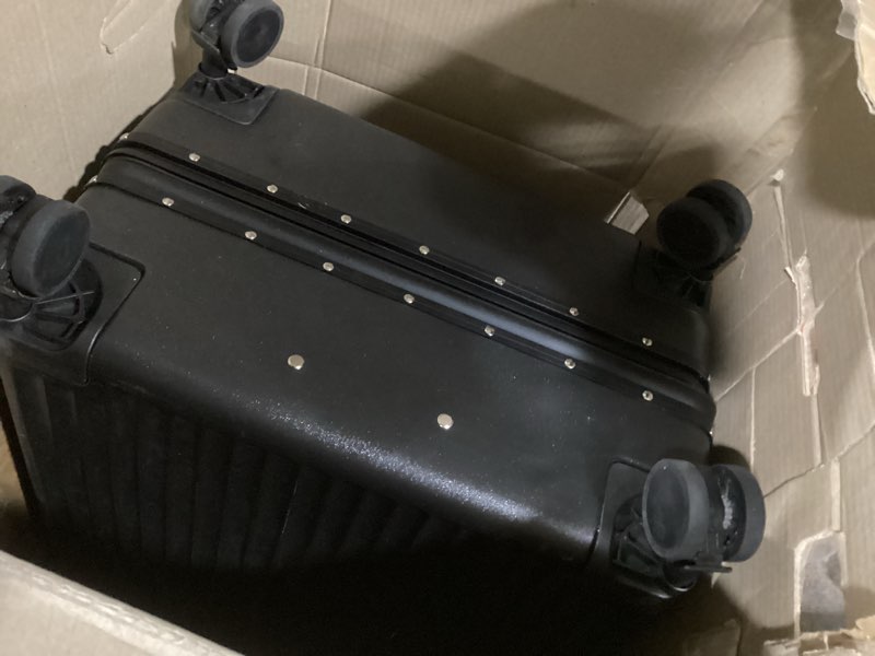 Condition photo showing Good Condition for 2-Piece Hardshell Zipperless Luggage Set, 20/26" Aluminum Frame Hardshell Spinner Luggage, Airline Approved Carry-On Luggage, TSA Lock, 360° Quiet Wheels With Cup Holder (Black)