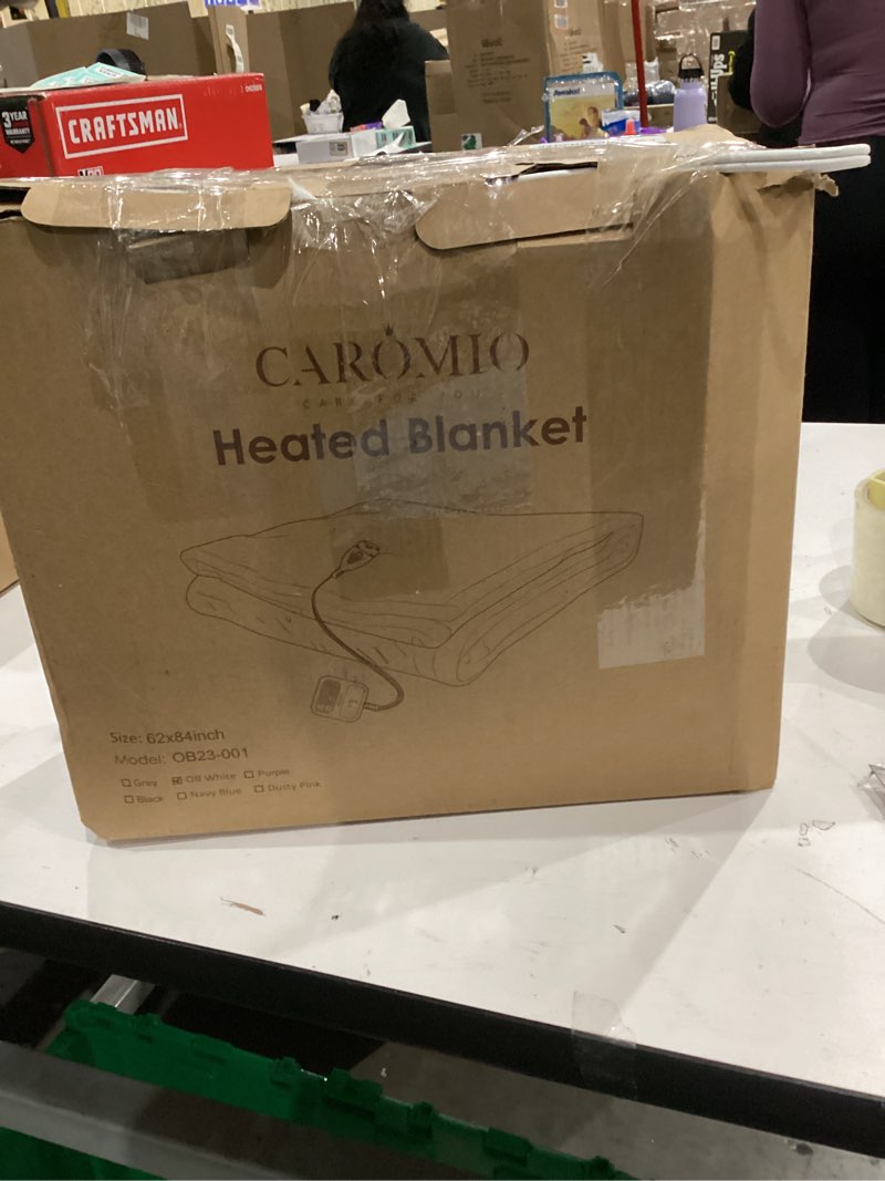 Condition photo showing Good Condition for CAROMIO Electric Blanket Twin Size - Thick Tufted Sherpa Heated Blanket Twin with 10 Heating Levels and 10 Time Settings, ETL Certified Machine Washable Fast Heating Blanket Twin 62"×84", White Off White Twin 62"x84"