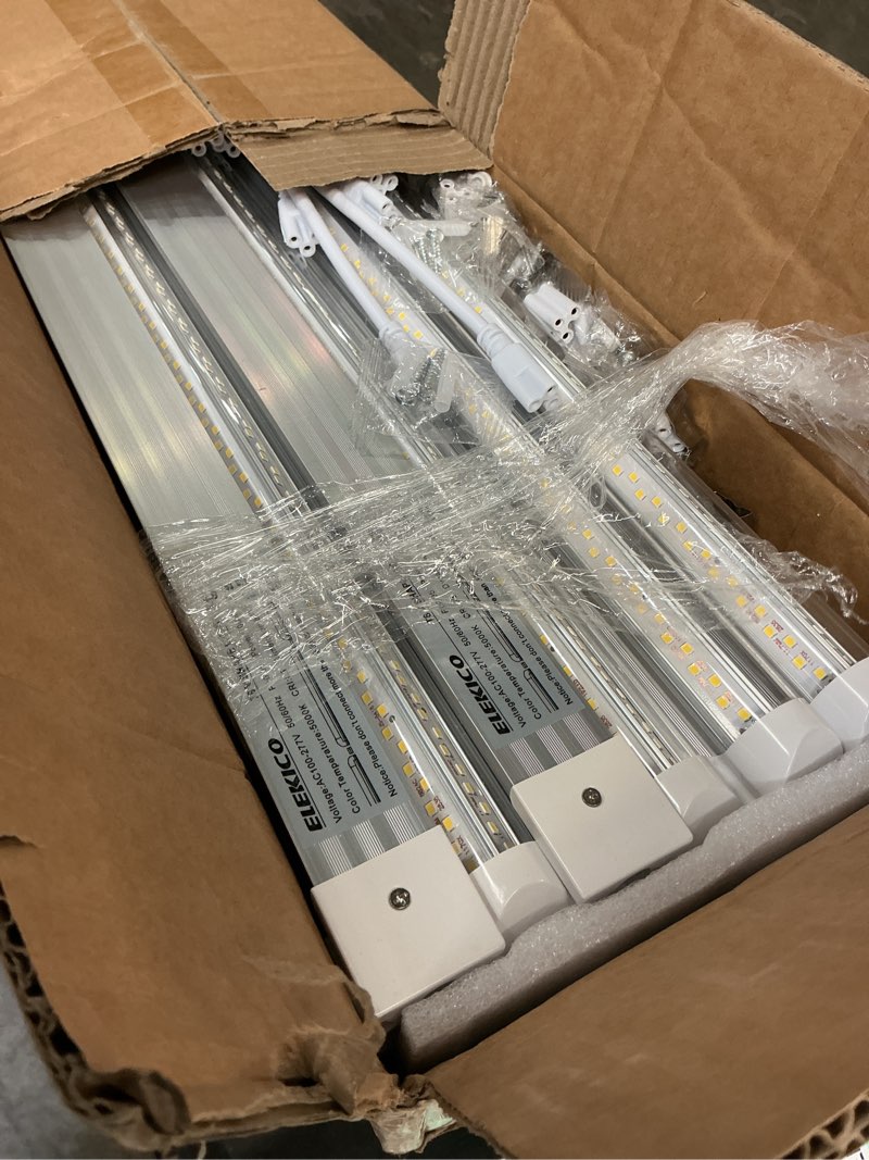 Condition photo showing New/Like New for shopled 8ft shop light 100w 15000lm 6500k | 12-pack linkable v-shape led shop light | plug & play t8 tube lights for garage, warehouse, basement | ultra bright energy-saving commercial lighting etl 6000k 12 pack