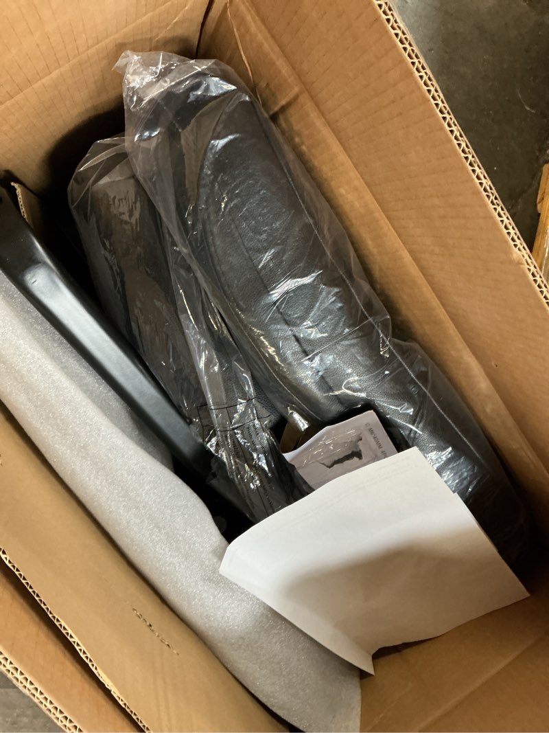 Condition photo showing Good Condition for clatina leather guest chair with padded arm rest for reception meeting conference and waiting room side office home black with sled base 1 pack