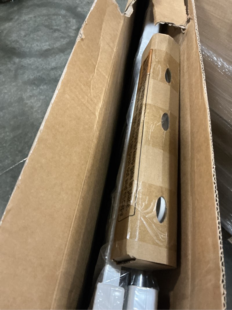 Condition photo showing New/Like New for clear baby safety gate for stairs,29.52-37.79" wide, 30" tall pressure mounted acrylic pet gate, easy walk through auto close child gate for doorways and house,29.52-37.79" white 29.52-37.79"