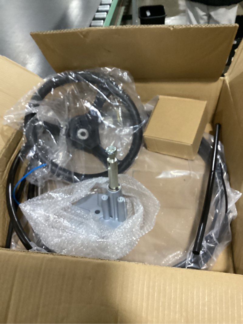 Condition photo showing Good Condition for 16 FT Outboard Rotary Steering System Kit 16FT Boat Control Cable With 12.5 Inches Wheel Durable Marine Steering System Replacement for Mechanical/Manual Steering of Yachts, Fishing Boats