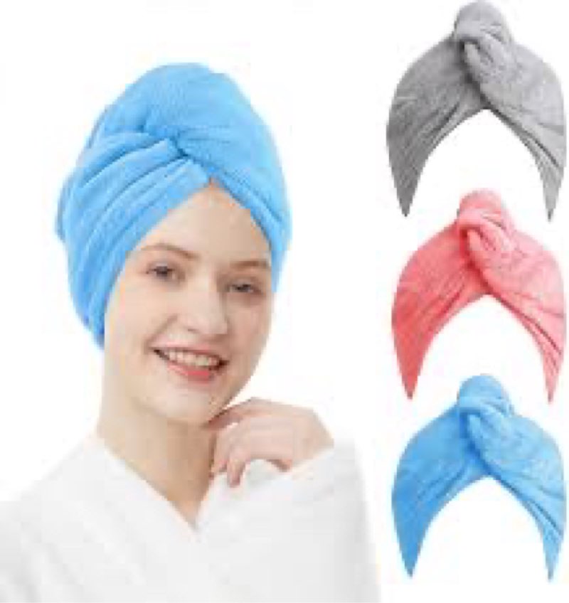 REDKISS 3 Pack Microfiber Hair Towels - Extra Large Hair Towel Wrap for Women, 24x42 inch Hair Towel