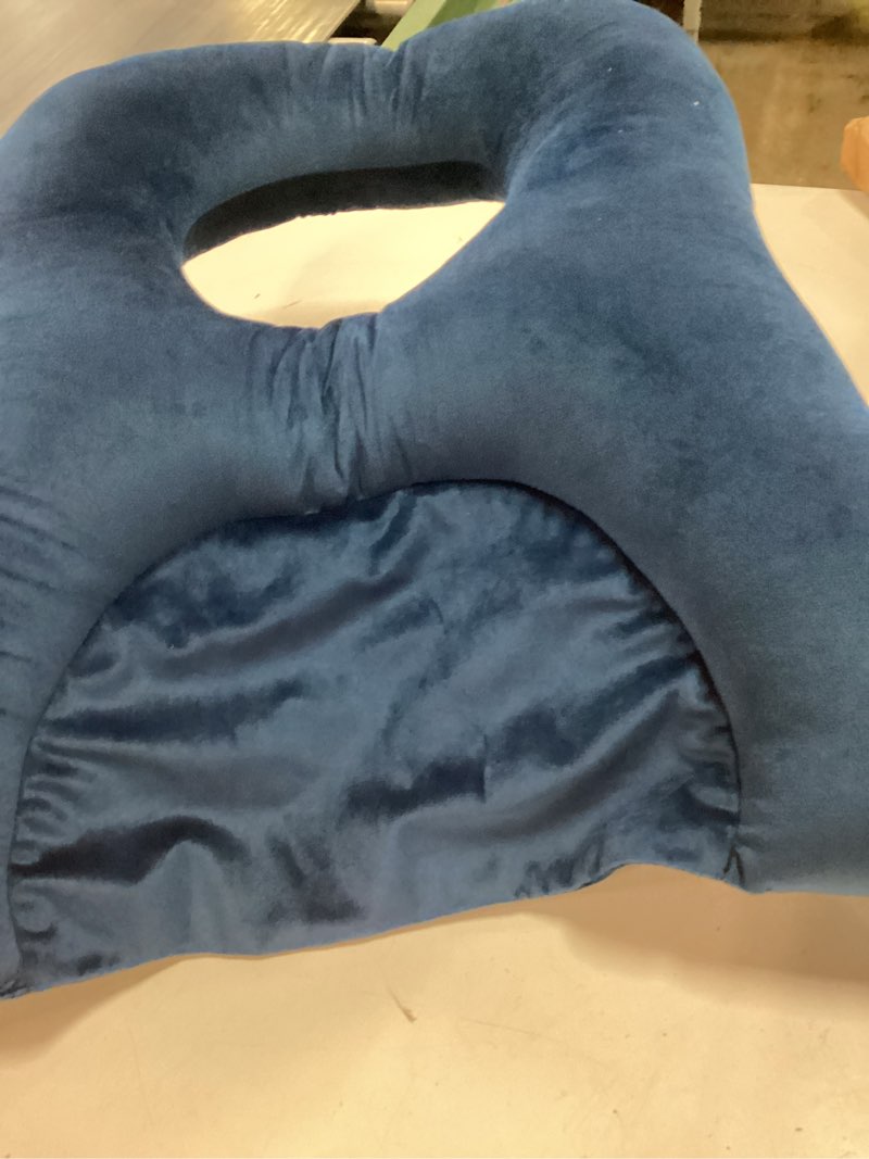 Condition photo showing New/Like New for face down pillow adjustable stomach sleeping pillow for recovery after eye surgery bbl, vitrectomy, retinal surgery, prone pillows, removable washable cover, home massage office workplace nap pillows blue(medium)
