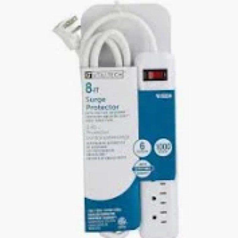 Utilitech 8-ft Surge Protectors 6 -Outlet 1000 Joules 1875 -Watts White Indoor AC Surge Protector