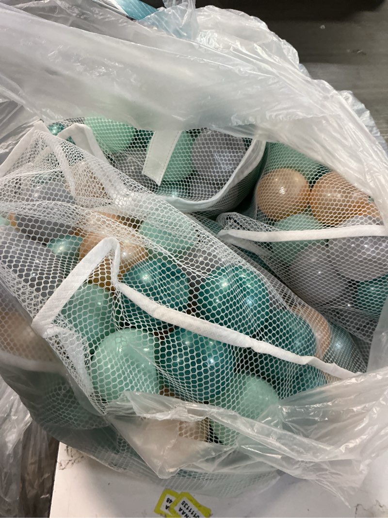 Condition photo showing As Is for Ball Pit Balls Pack of 100 200 500 - Star and Round Set BPA Free Phthalate Free Non-Toxic Crush Proof Play Balls Soft Plastic Balls for Toddlers Baby Kids Birthday Pool Tent Party Pearl Green+Pearl Mintgreen+Gold+Gray 100 balls