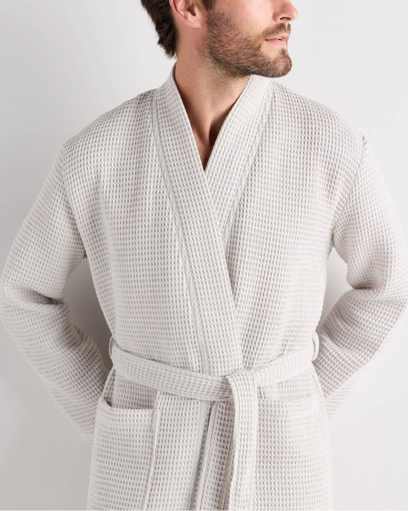 organic turkish waffle robe silver large