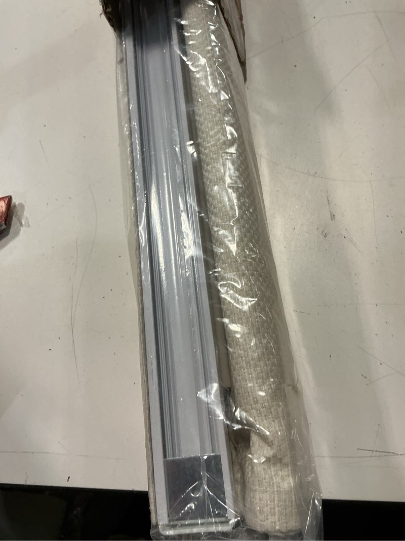 Condition photo showing Good Condition for madison park galen cordless roman shade, 39"w x 64"h, sheen ivory – room darkening, thermal insulated, energy efficient window blind with subtle sheen basketweave fabric for privacy room darkening basketweave sheen ivory 39"w x 64"h