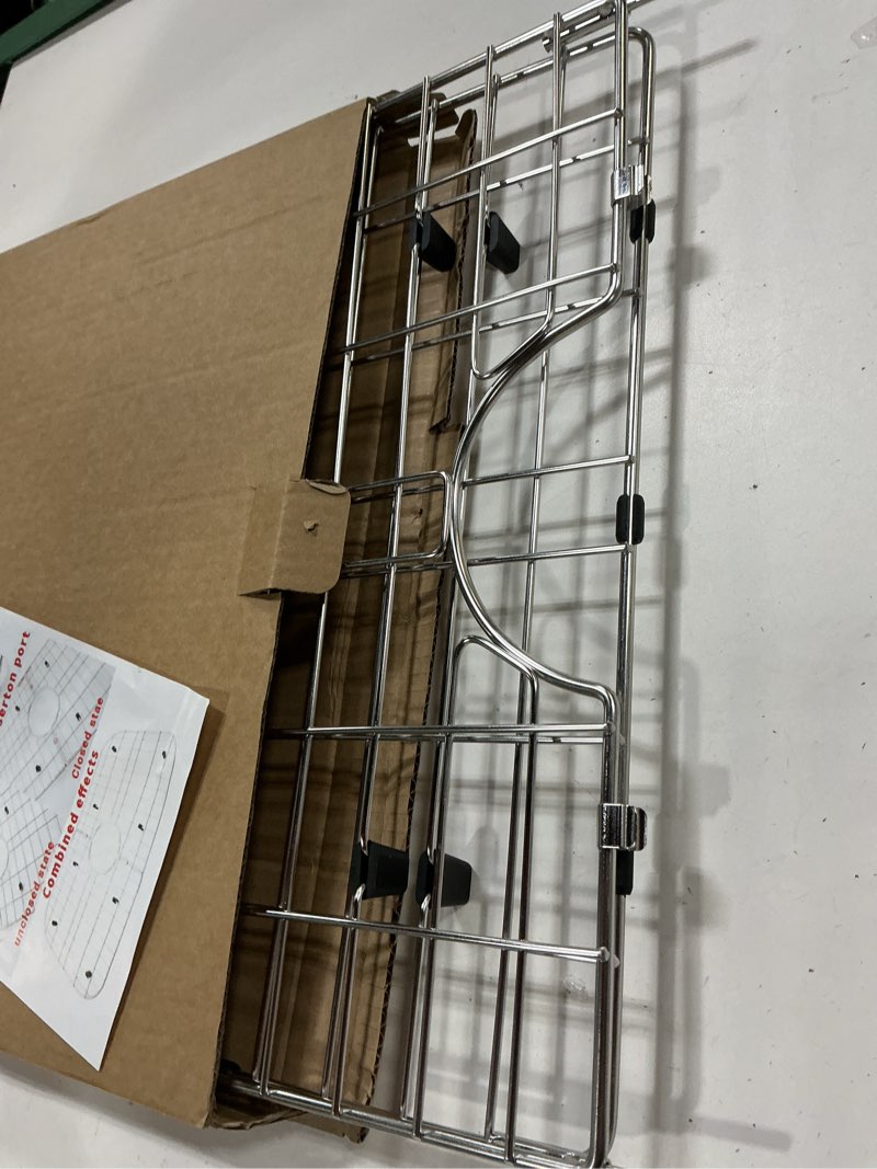 Condition photo showing Good Condition for Sink Protector Grid 26-1/16" x 14-1/16", Centered Drain with Corner Radius 3-1/2", 304 Stainless Steel Material (Centered Drain) for Single Bowl Kitchen Sink 26-1/16" x 14-1/16" Centered Drain