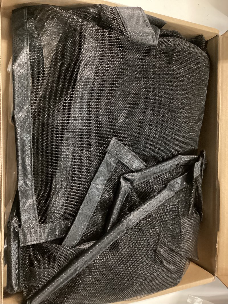 Condition photo showing As Is for Garage Screen Doors for 1 Car Garage, 8x7Ft Magnetic Closure Heavy Duty Weighted Bottom Screen Self Sealing Fiberglass Mesh Anti Annoying Animals Retractable Net-Easy Assembly & Pass-Through (Black) Black 8 ft x 7ft