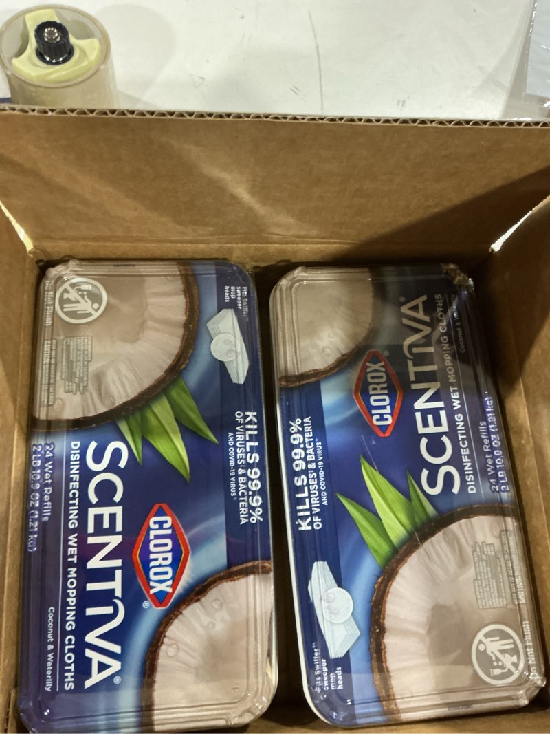 Clorox Scentiva Disinfecting Wet Mopping Pad Refills for Floor Cleaning, Pacific Breeze & Coconut, 4