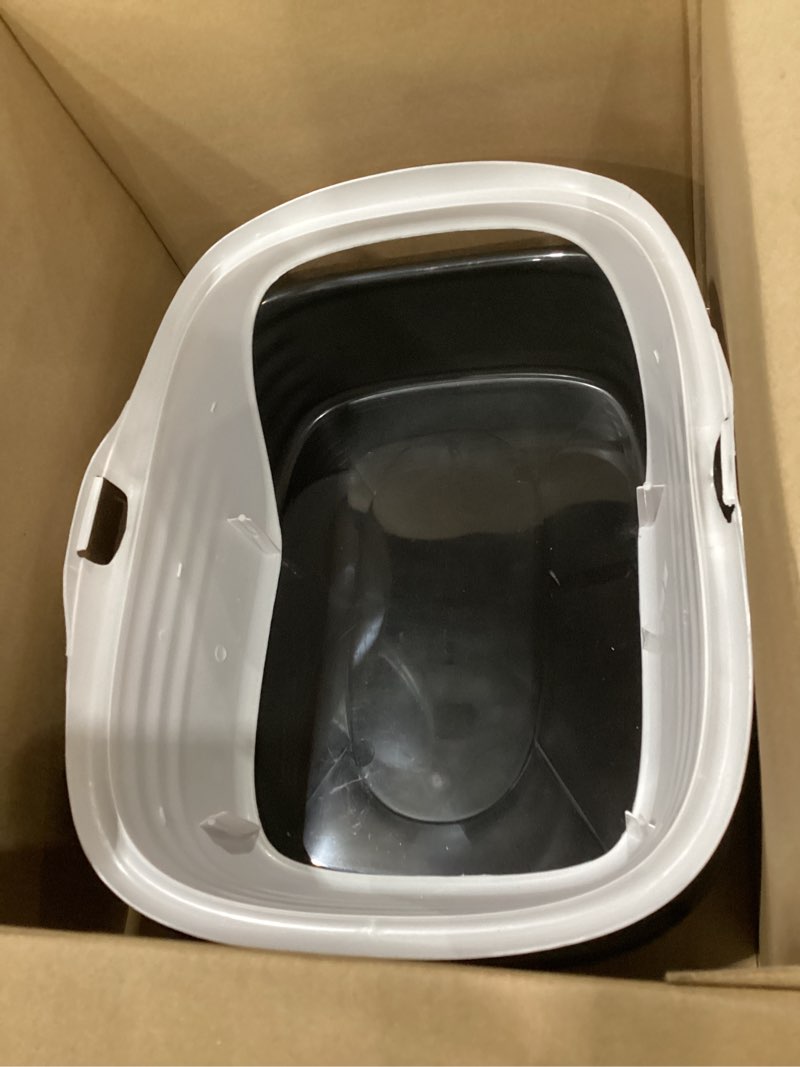 Condition photo showing Good Condition for arm & hammer rimmed cat litter box with high sides and microban, made in usa pearl white/ dark gray standard