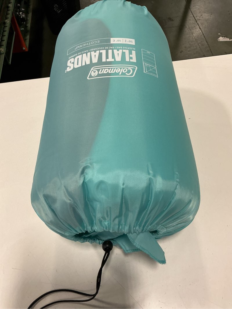 Condition photo showing Good Condition for Coleman Flatlands 30/40/50°F Sleeping Bag, Made from 100% Recycled Material, Big & Tall Options, Cool-Weather Sleeping Bag for Camping, Sleepovers, Guests & More