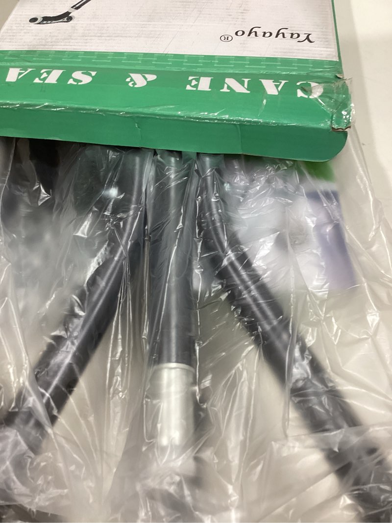 Condition photo showing New/Like New for hold 440 lbs folding canes with seat walking stick height adjustment cane seat capacity frosted handle with magnetic therapy stone crutches stool square led