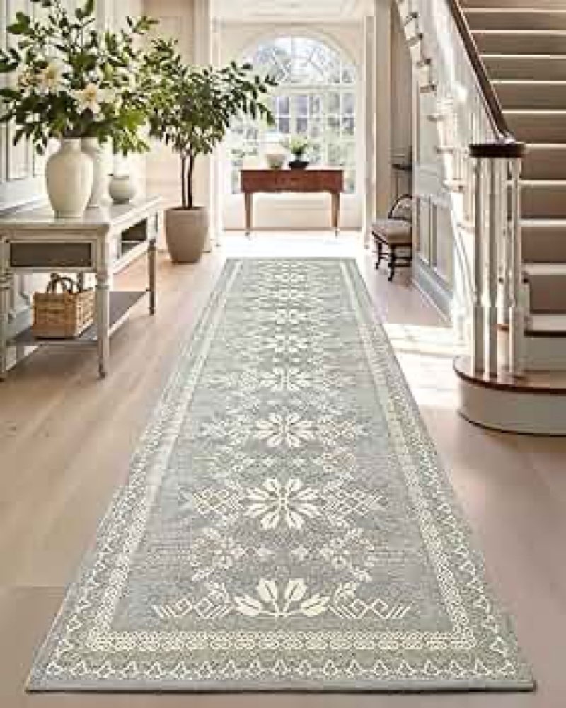 DEXI Hallway Runner Rug, 2x5 Distressed Non Slip Runners Carpet, Boho Vintage Soft Thin Indoor Rug, 
