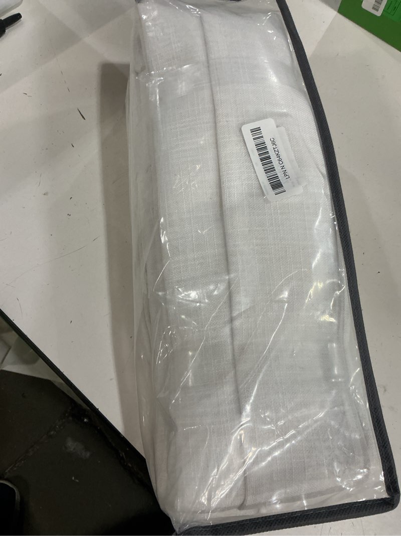 Condition photo showing New/Like New for extra wide pinch pleat curtains 84 inches long for patio sliding glass door ivory linen 60 inch wide curtain memory trained pleated drapes with hooks rings semi sheer 60x84 curtain for large window beige white 60"w x 84"l (pack of 1)
