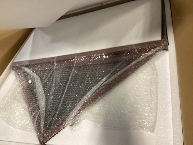 Condition photo showing Good Condition for HBCY Creations Flag Display Case with Certificate Holder for 5' x 9.5' American Veteran Burial Flag, Solid Wood with Glass Front with Wall Mount or Standing Display, Cherry Finish Cherry Finish 9.5'x5' flag case + certificate