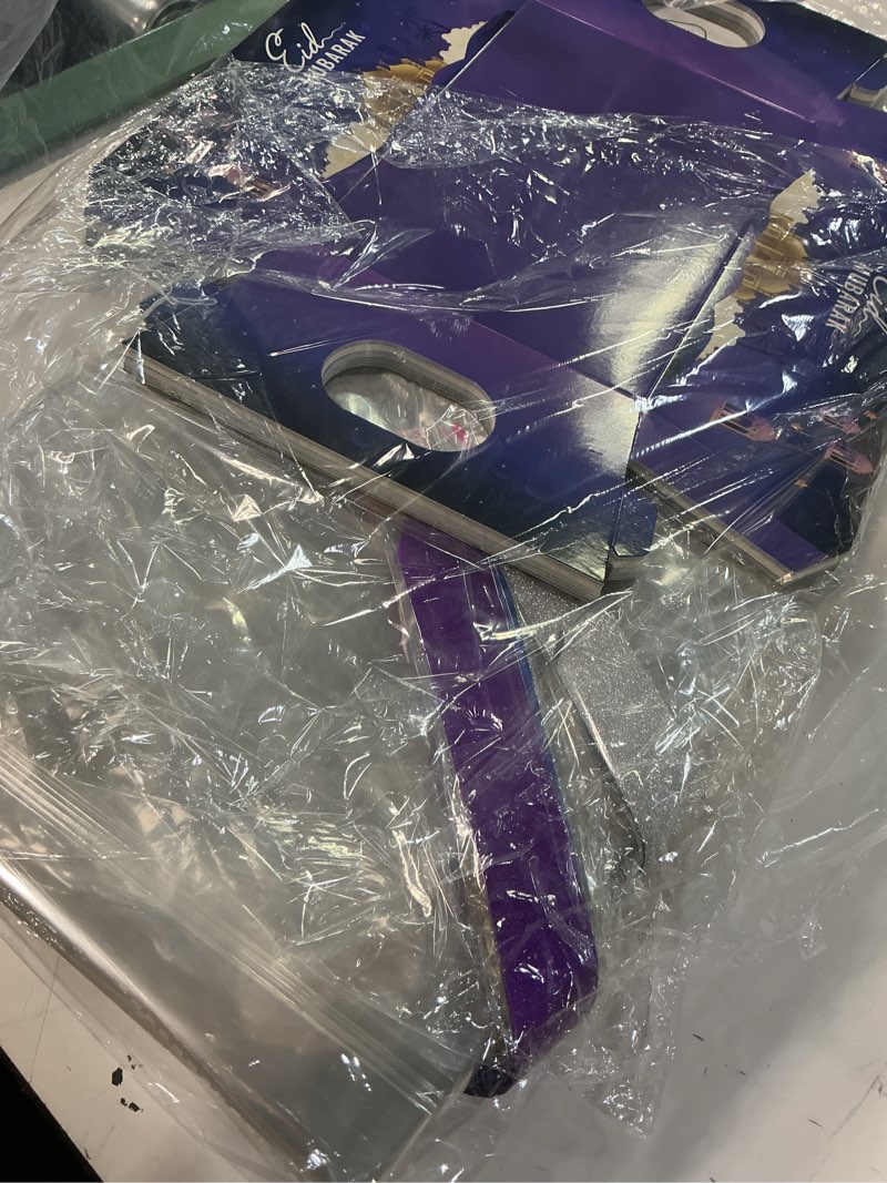 Condition photo showing Good Condition for osnie eid mubarak gift bag empty baskets - 24 sets islamic eid gold lantern and moon party gift baskets empty with cellophane bags and ribbons bows for festivals holiday business carnival (4 styles)