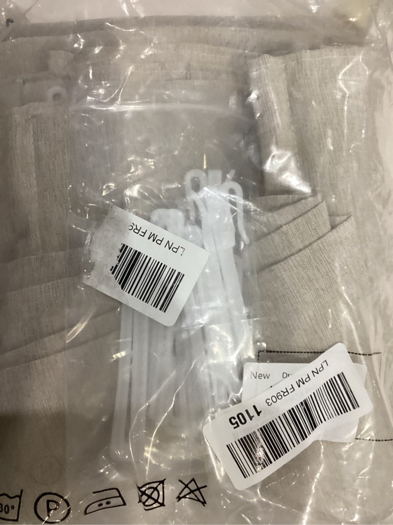 Condition photo showing New/Like New for Oatmeal Beige Pinch Pleated Curtains 84 Inches Long for Living Room 2 Panels Sets,Stone Washed Linen Earth Tone Decor Back Tab Boho Neutral Greige Earthy Sheer Curtain for Bedroom Oatmeal 40"W x 84"L (Pack of 2)