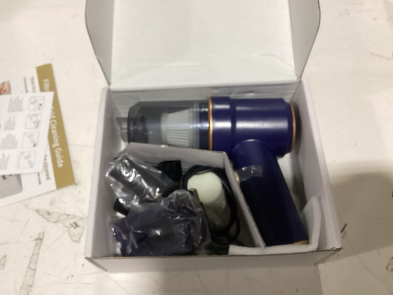 Condition photo showing New/Like New for kmm handheld car vacuum cleaner, 9000pa vacuum cleaner and air duster, 120w high power hand held vacuum with led light and multi-nozzles for car, home, office, pet blue
