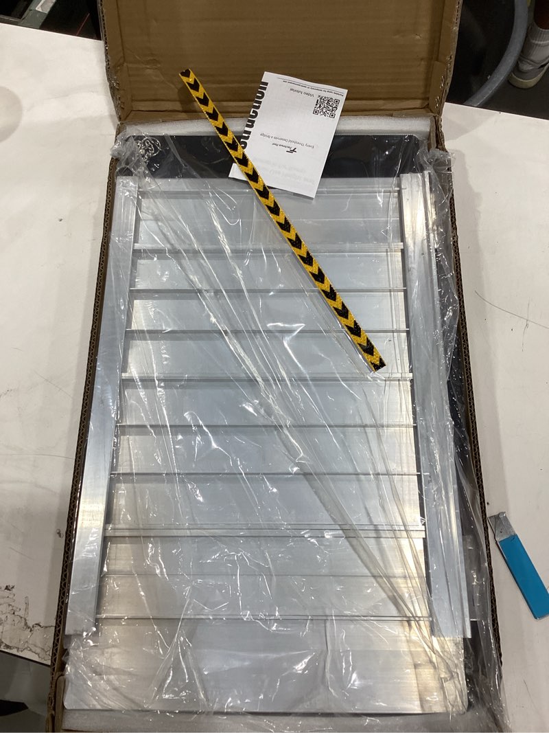 Condition photo showing Good Condition for fachnuo 2ft wheelchair ramp for threshold 2-6 inches, safe use at night portable threshold ramps for doorways, 800lbs capacity, non-slip durable aluminum alloy folding handicap ramp for home steps aluminum 2 feet(using height 2-6'')