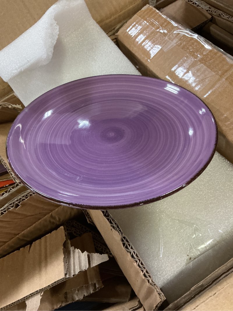 Condition photo showing Good Condition for vancasso bonita dinnerware sets, 24 pieces multicolor stoneware dinner set for 6, handpainted spirals pattern ceramic plates and bowls sets kitchen plate set service for 6 (24 pcs-new ) bonita multicolor