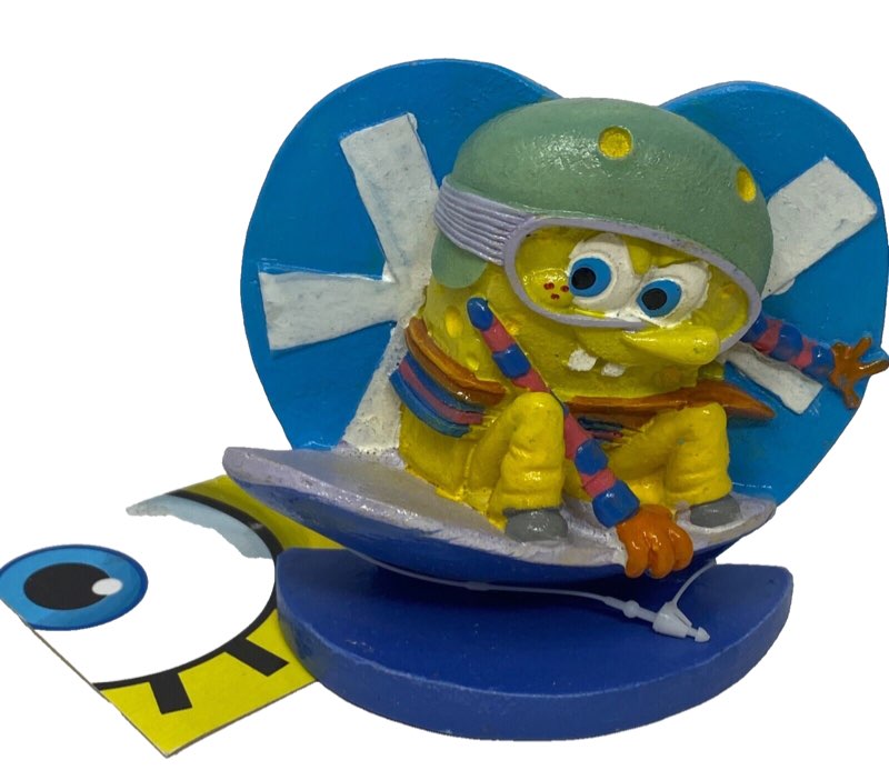 Nickelodeon Spongebob Aquarium Ornament Snowboard 3\"