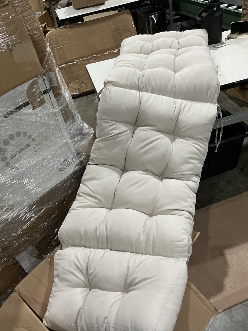 Condition photo showing Good Condition for 73'' lounge chaise cushion padded recliner cushion indoor outdoor beige
