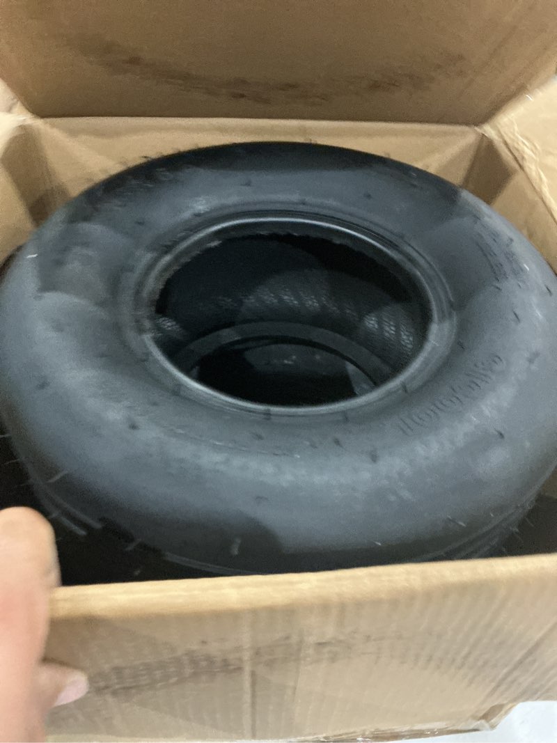 Condition photo showing Good Condition for gicool (2 pack) 13x6.50-6 tubeless lawn mower tires, 13x6.50-6 riding lawnmower straight rib tread, 4 ply