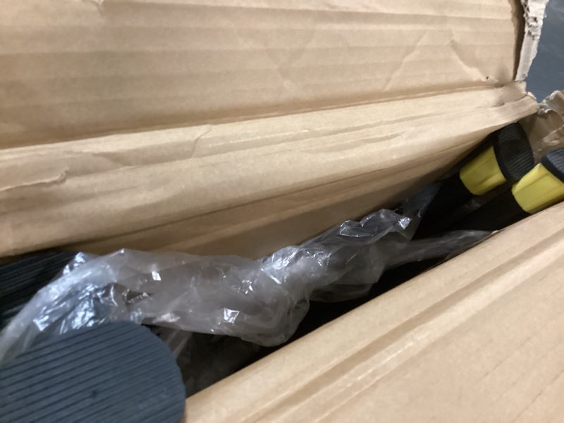 Condition photo showing Good Condition for Step Ladder Foldable Folding Stool - for Home Adults Kitchen 3 Stepping Extension Tall Heavy Duty with Handrails - Closet Stepstool Stair Ladders Extendable Stepladder for Indoor House 600Lbs Black and Yellow 3 Step without Tool Platform