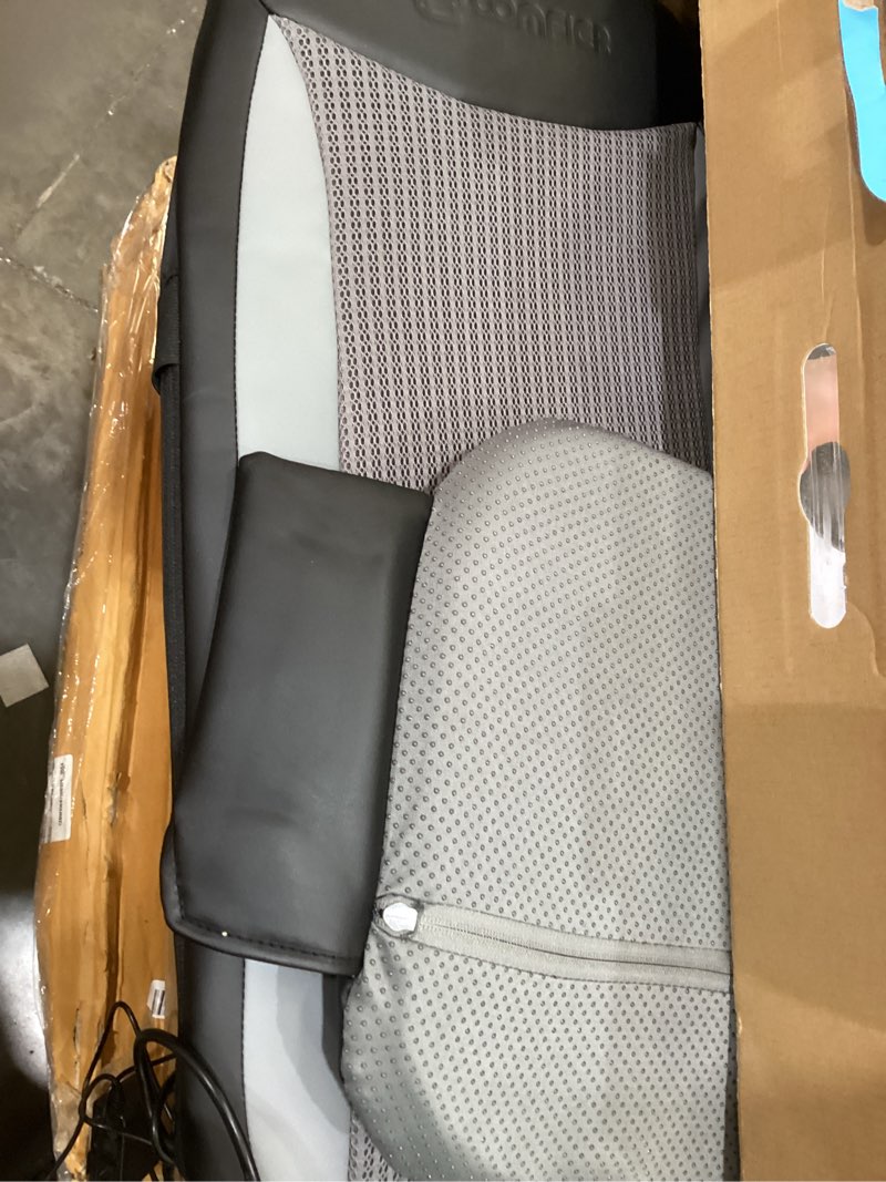 Condition photo showing As Is for comfier shiatsu back massager with heat, kneading & vibration,massage chair pad for back relief deep,chair massager for,hip,heated seat cushion,home office,gifts for women men,dad,mom gray